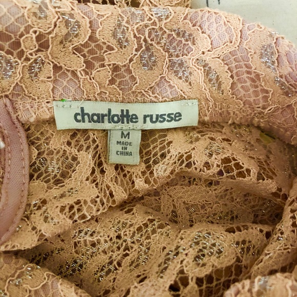 Charlotte Russe Light Pink Lace Shorts Romper M - Picture 5 of 8